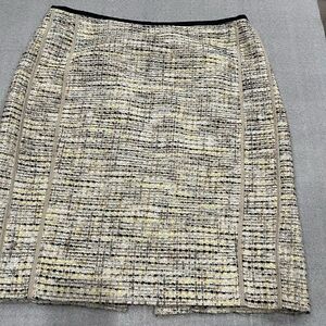 [12]Etcetera Tweed Cotton Blend Knee Panel Pencil Skirt Career